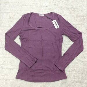 Zeagoo‎ Purple Rib Knit Top Womens Medium Long Sleeve T-Shirt Casual NWT